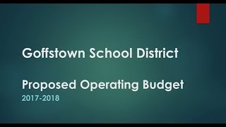 School Budget Presentation - 2017