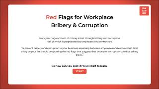 Interactive eLearning Course on 'Red Flags for Workplace Bribery and Corruption'