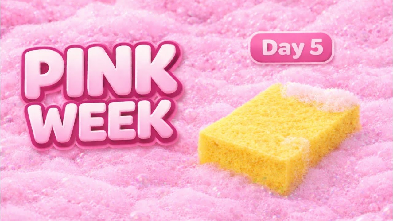 PINK WEEK DAY 5 / ASMR Sponge Squeezing Recycled Pink Mix and Grated Soap