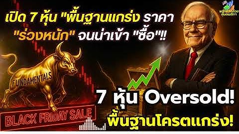 ตลาดแดงไม่ใช่วิกฤต! เปิด 7 หุ้นพื้นฐานโคตรแกร่ง ราคาร่วงหนักแต่น่าเก็บที่สุดตอนนี้คัดมาเเล้วดีสุด?
