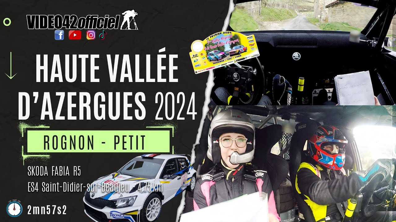 💥Rallye Haute Vallée d'Azergues 2024 - #onboard #skoda Fabia R5 Rognon\Petit par video42officiel