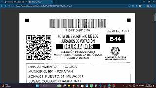 Descarga y verifica las actas E-14 — Segunda Vuelta Colombia 2026