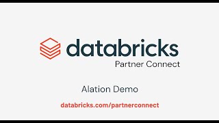 Databricks Partner Connect Alation demo