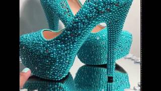 Episode 3 Swarovski Crystal Shoe with Aquamarine Beads