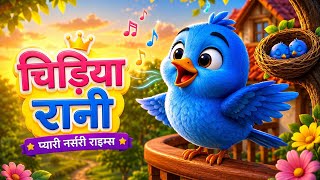 🐦🎵 चिड़िया रानी | Chidiya Rani | Nursery Rhyme | Cute Hindi Trending Rhymes ( @Chunnu Munnu TV)