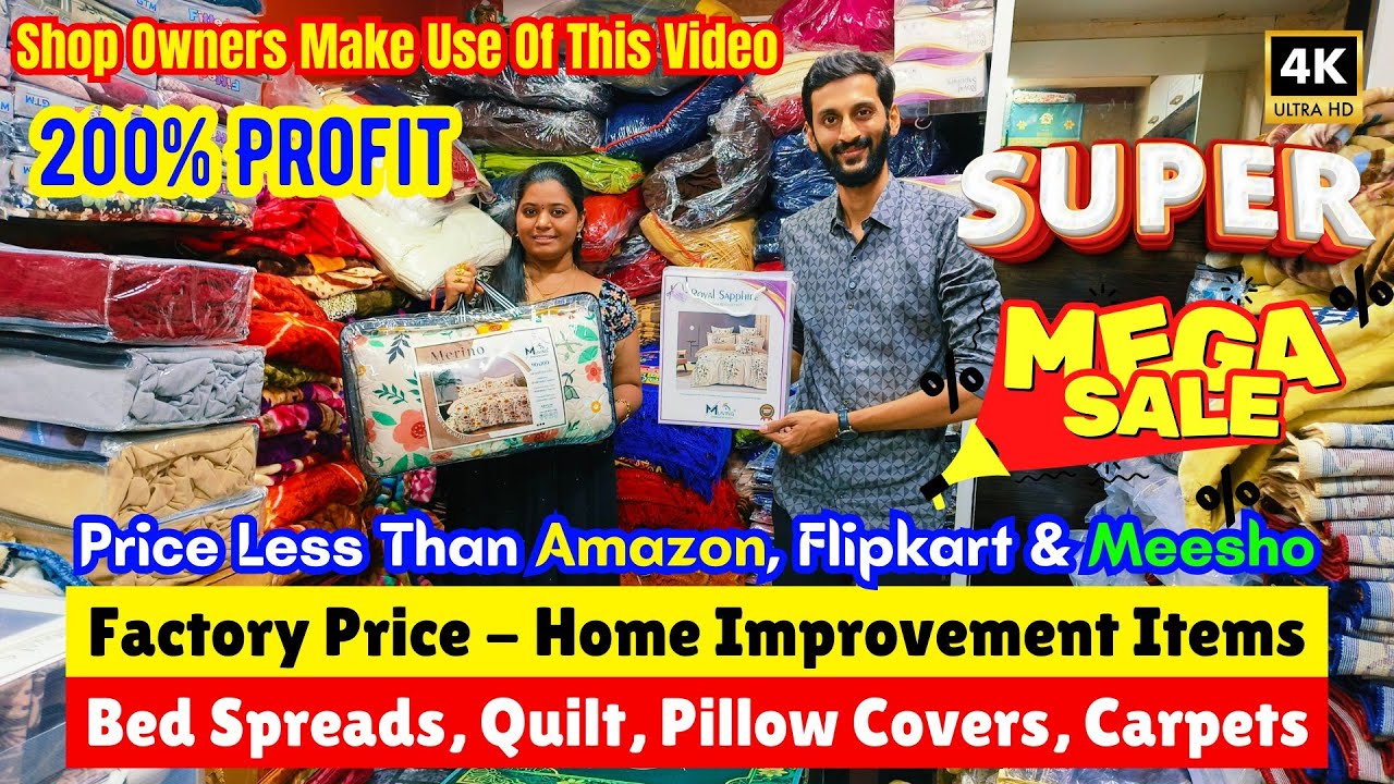 ➡️💥 Bedsheet Wholesale Market In Chennai | Kalyan Handloom Sowcarpet | Priya Just Know Fashion