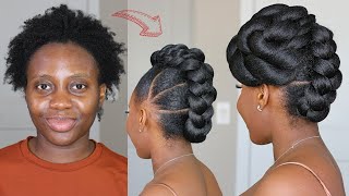 Hair Transformation! Elegant Updo Style on 4c Natural Hair  Bridal GRWM Protective Styles
