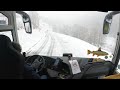 Bus drive in the snow, France 4K