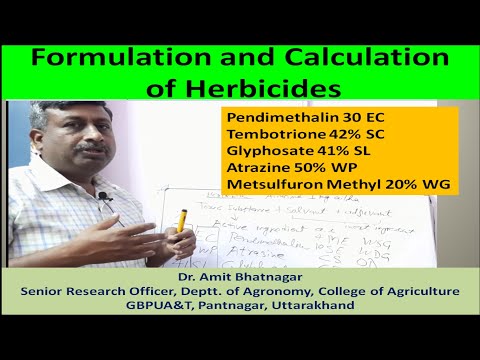 Formulation and Calculation of Herbicides