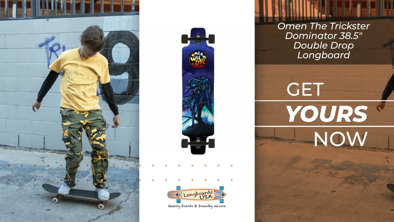 Omen The Trickster Dominator 38.5"  Double Drop Longboard
