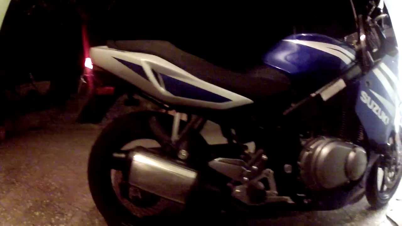 Shortened stock muffler suzuki Gs500F (GOPRO HERO2) YouTube