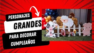 Te enseño a diseñarlos en canva para luego imprimir en Walgreens. personajes grandes para fiestas.