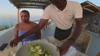 Sunset Dinner In Santorini with my Beautiful wife
