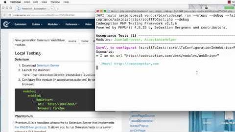 Codeception scrollTo Webdriver method
