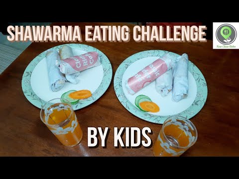 Shawarma eating challenge by my kids / eating challenge video / Shawarma challenge