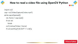 How to read a video file using OpenCV Python