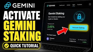 How to Activate Gemini Staking - Quick Tutorial