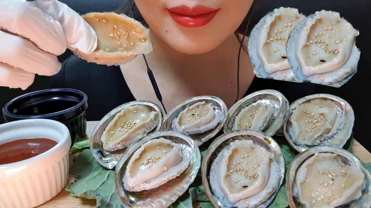 ASMR RAW ABALONE 전복회 あわび回 Pauhi หอยเป๋าฮื้อ