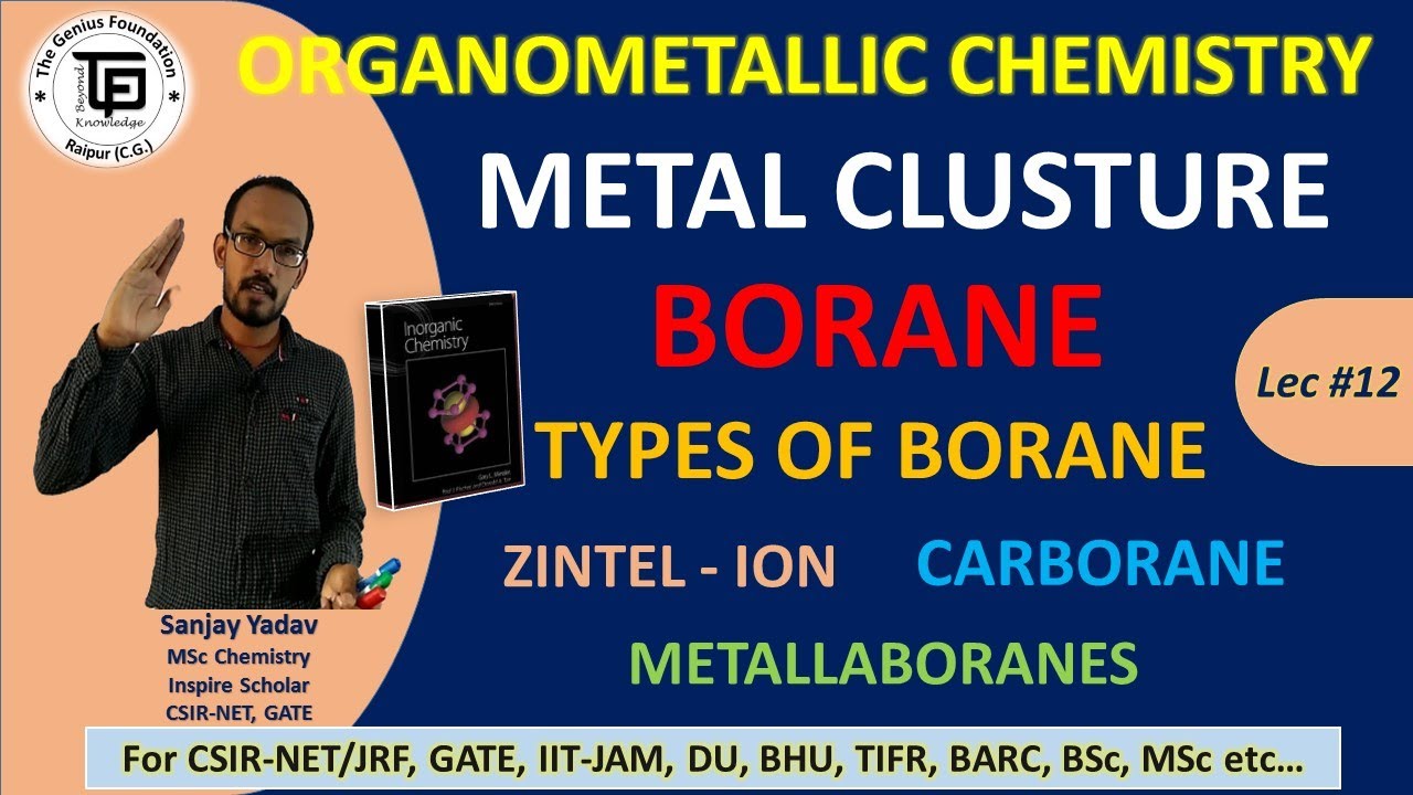OMC #12 | METAL CLUSTURE | TYPES OF BORANE | ZINTEL - ION | CARBORANE | Miessler & Tarr Solution |