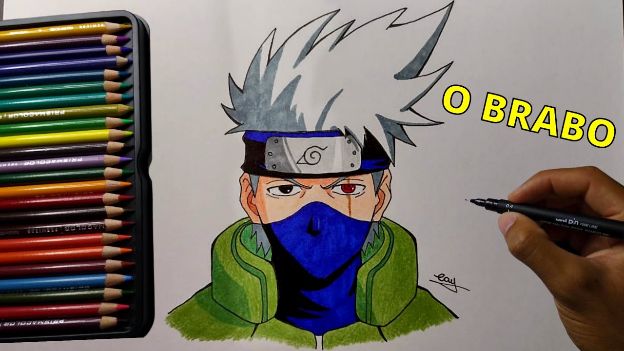 COMO DESENHAR O KAKASHI DE NARUTO 