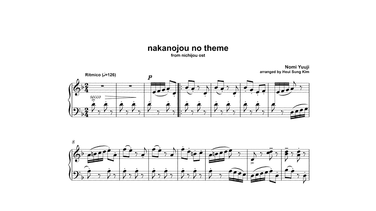 Nichijou - "Nakanojou no Theme" | Piano Arrangement