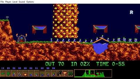 Lemmini - Lemmings Custom Level - Lethal Walk
