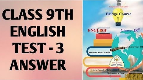 Bridge course English Test no.3 Std 9th 🙏