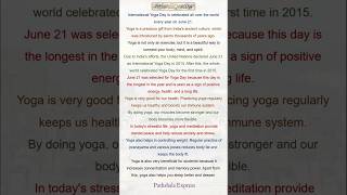 International yoga day essay in english | Essay on World yoga day 2026 | 10 lines on yoga day