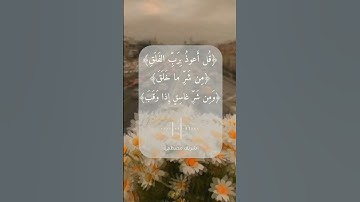 تلاوة خاشعة\\قارئ شريف مصطفى \\سورة الفلق \\حالات واتس اب
