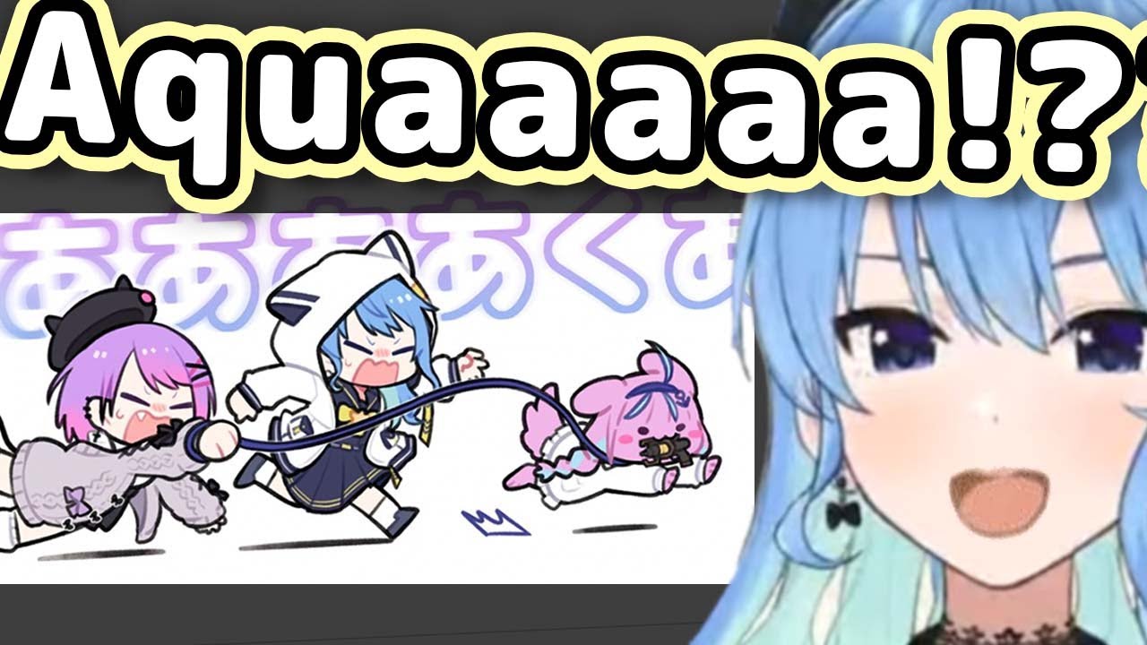 Suisei Saw Fanart Of Aqua As A Rabid Dog Pulling Her And Towa 【ENG Sub/Hololive】