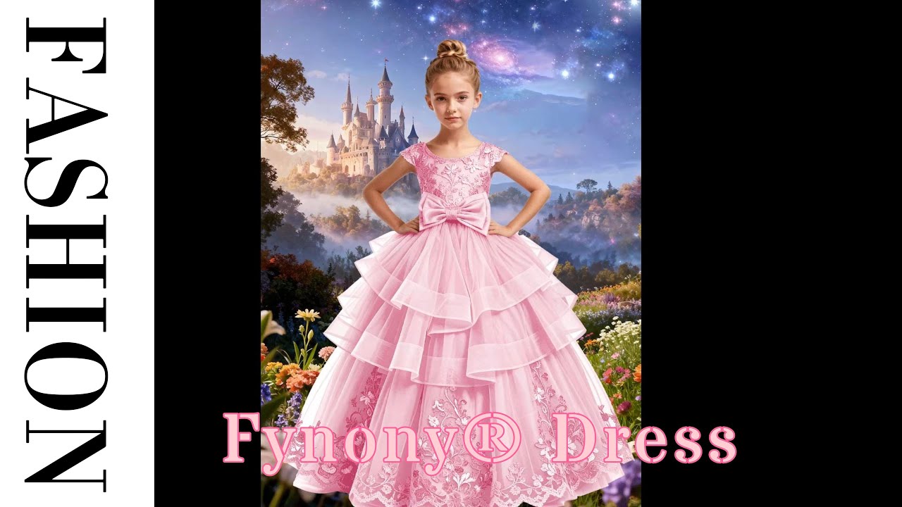Embroidered Layered Tulle Flower Girl Dress 🌸✨ | Fynony®