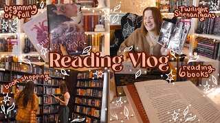 READING VLOG 🍁 lots of book shopping, reading 6 books & visiting katie & lexie