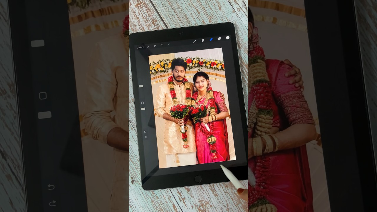 Recreated wedding photo🥹&hearts;️/#trending #wedding #kerala #thachusart