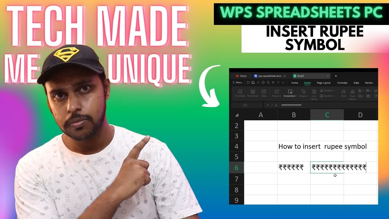 How to insert rupee symbol in wps spreadsheet | How to insert rupee symbol in wps spreadsheet pc