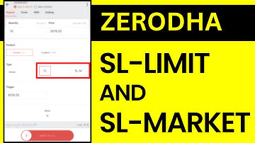 How to Set a Intraday Stoploss in Zerodha | Stoploss in Zerodha (Stop Loss Limit & Market)
