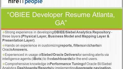 OBIEE Developer Resume Atlanta, GA