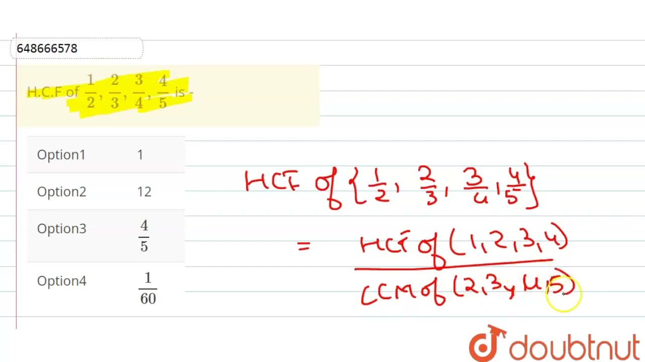 H C F Of 1 2 2 3 3 4 4 5 Is CLASS 14 H C F AND L C M MATHS H C F Of 1 2 2 3 3 4 4 5 Is CLASS 14 H C F AND L C M MATHS