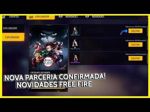 CALENDÁRIO DOS PRÊMIOS GRÁTIS DO EVENTO DEMON SLAYER FREE FIRE 