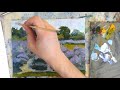 Painting a Lavender Farm Impressionist Acrylic Landscape