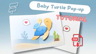 Baby Turtle ❤️ | Pop up Card Tutorial | Paper craft | Free template download