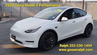 Video Walk Around Of 2020 Tesla Model Y Performance AWD 34k Miles 253-230-1494 www.goseeralph.com