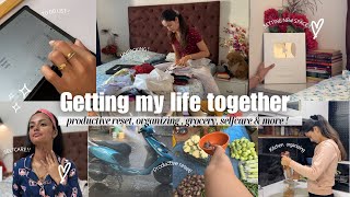 GETTING MY LIFE TOGETHER after vacation !💫 productive reset, organising, grocery, selfcare & more!