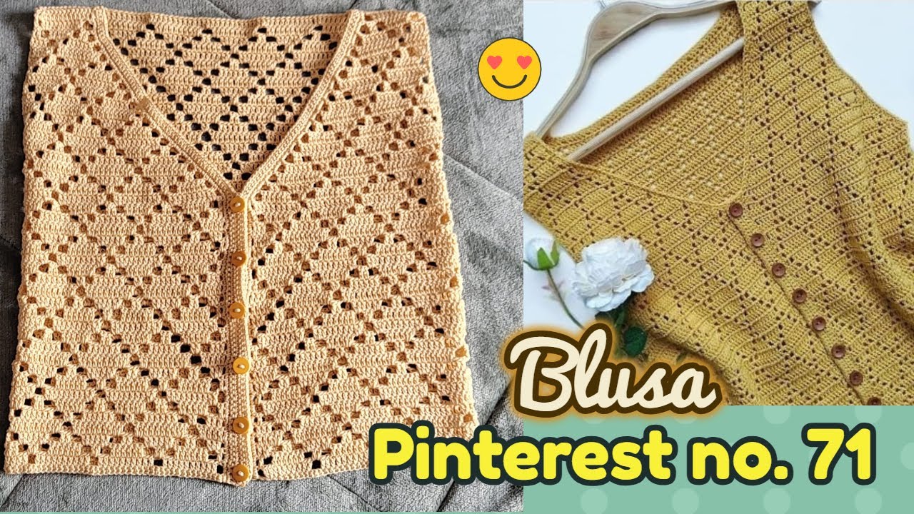 Blusa rombos cuello V Pinterest No. 71 una sola pieza