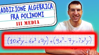 Come si fa l'ADDIZIONE ALGEBRICA fra POLINOMI? (somma e sottrazione) - 3ᵃ Media [Tutorial genitori]