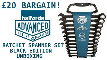 Halfords Advanced Professional Ratchet Combination Spanners Review Unboxing
