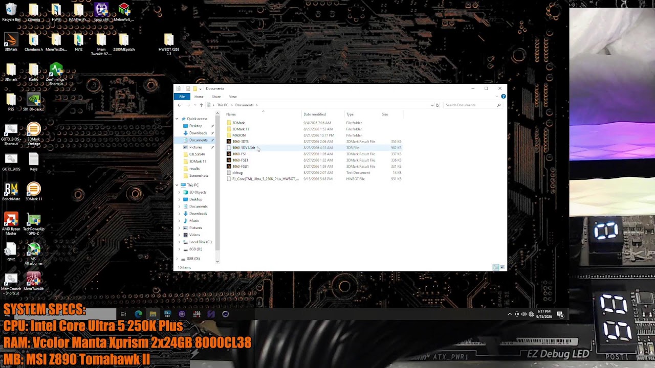 Intel Core Ultra 5 250K overclocking on a -21C water chiller