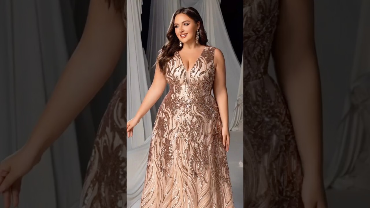 PlusSize Rose Gold Sequin Gown | Stunning Formal Dress for #CurvyWomen - YouTube PlusSize Rose Gold Sequin Gown | Stunning Formal Dress for #CurvyWomen - YouTube