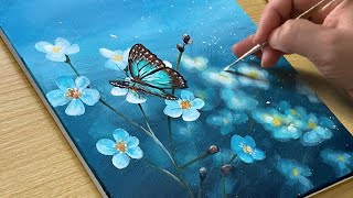 How to Draw Spring Scenery / Acrylic Painting for Beginners