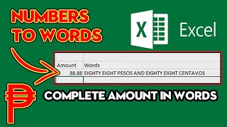 How to convert Number to Amount in Words in Microsoft Excel in Peso and other currencies screenshot 3