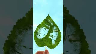 This is art -the leaf-cutting “photo” 剪紙？不，是剪葉子 🍃 #Shorts #leafcuttingart